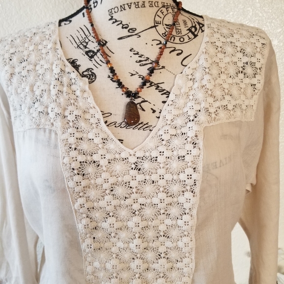 Chico's Tops - CHICO'S Crochet Cottagecore Tunic